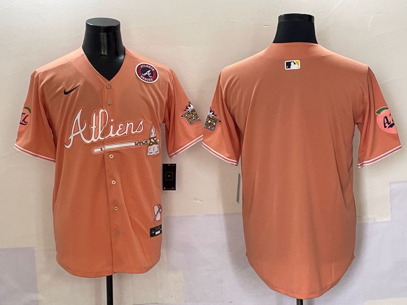 Men Atlanta Braves Blank Orange Five generations Joint Name 2025 Nike MLB Jersey style 3->atlanta braves->MLB Jersey
